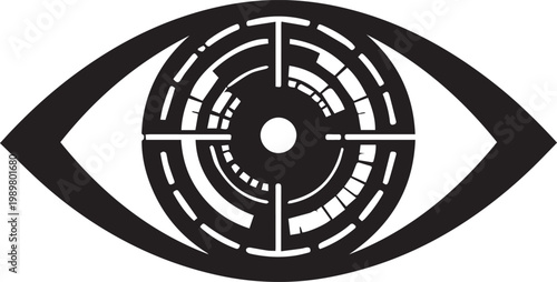 Eye with Scanning Interface – Biometric Recognition and AI Vision Concept Silhouette