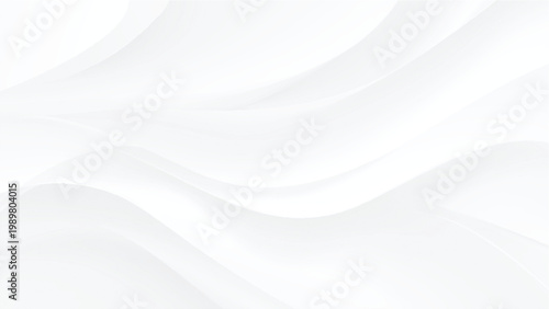 White wavy abstract background with smooth curves and light shadows