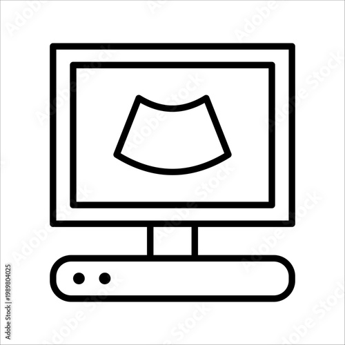 ultrasonography Icon set. Symbol isolated white background. vector illustration. color editable.