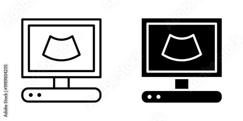 ultrasonography Icon set. Symbol isolated white background. vector illustration. color editable.