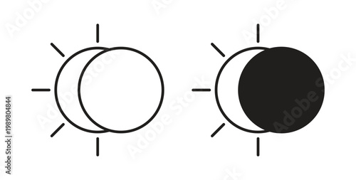 Eclipse icon vector design elements. icon in flat and line style.