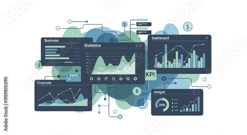 An abstract graphic illustrating corporate growth and progress. Suitable for business reports, marketing materials, and presentations needing a positi