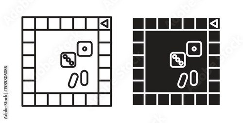 Game board icon vector design elements. icon in flat and line style.