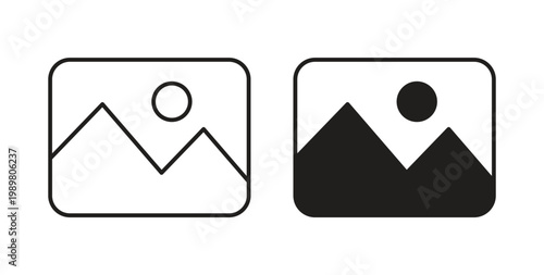 Gallery icon vector design elements. icon in flat and line style.