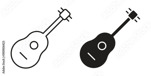 Guitar icon vector design elements. icon in flat and line style.
