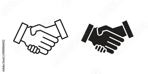 Handshake icon vector design elements. icon in flat and line style.