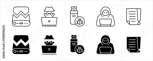 Data Security Breach Privacy Cyber Icon