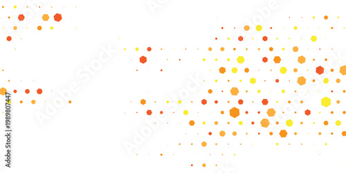 Bee honeycomb banner template with yellow and orange hexagonal cells. Vector honey texture background