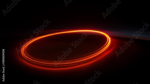 Abstract light trails glowing swirls against black background