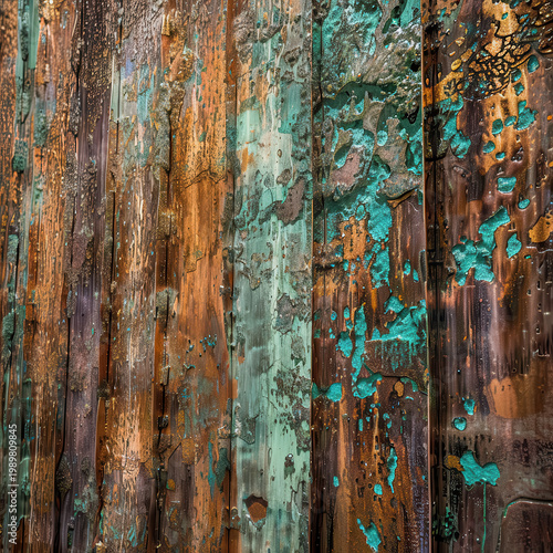 Wooden wall showing textures and colors from weathering and time in an outdoor setting