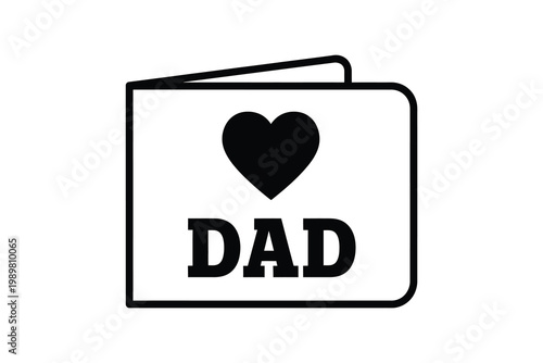 Fathers day icon heartfelt 'dad' greeting card perfect for celebrating fatherhood