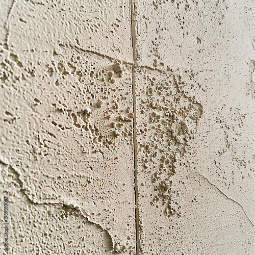Texture of a wall with uneven surface showing patches and patterns in a building
