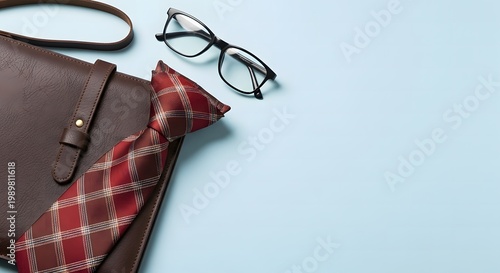 Fathers day gift ideas stylish accessories for dad glasses tie and briefcase