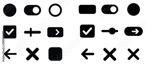 Ui icons with toggle check arrow minimal