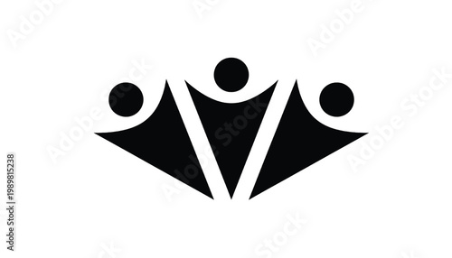 Mustache graphic icon with bold black and white shield shape and round dots for stylish badge design