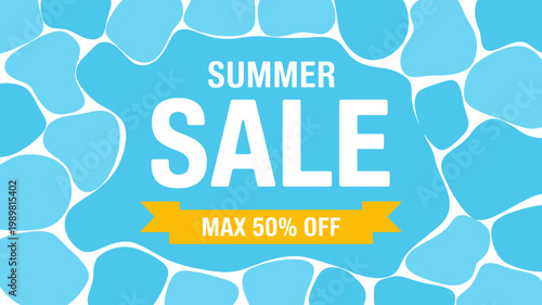 Summer Sale Graphic Design With Watercolor Background And Discount Banner