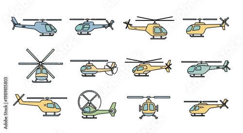 Collection of Various Helicopter Models.