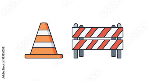 Road construction warning traffic signs.