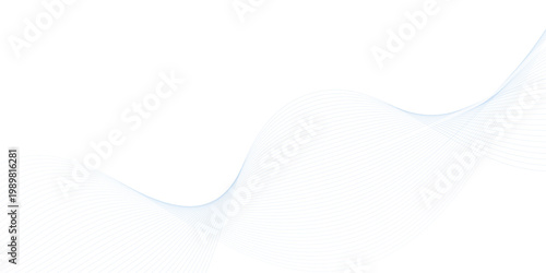 Abstract blue wave background, flowing curved lines on white, minimalist digital motion vector, elegant corporate presentation backdrop