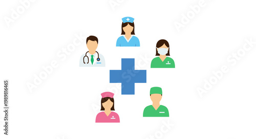 Medical team healthcare workers together.