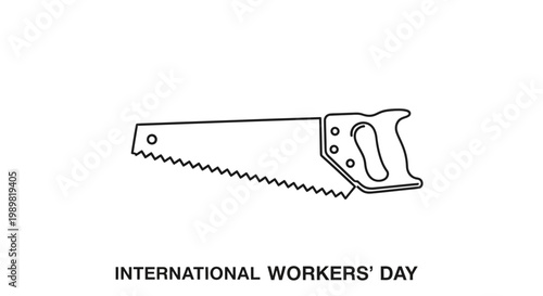 Hand saw for workers day celebration.