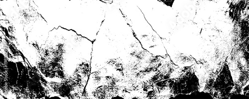 Scuffed and scratched white surface with dark ink stains. Panorama view background. 