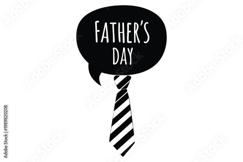 Fathers day icon black speech bubble with tie celebrating dad
