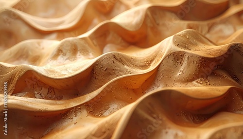 Abstract Golden Waves Texture Background Pattern.