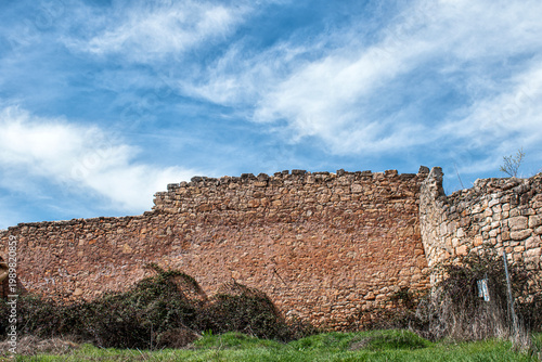 Remains of the medieval wall of Palazuelos in the province of Guadalajara, Spain