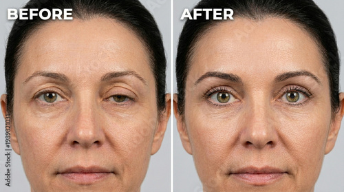Before and After Drooping Eyelid Correction Transformation