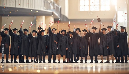 A Diverse Group of Graduates Celebrates Earning Their Degrees.