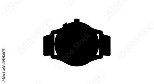Black silhouette of a wristwatch on a white background isolated timepiece accessory