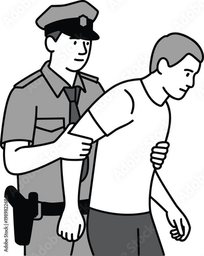 Police officer arresting man, handcuffing, law enforcement, 