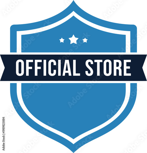 Blue Official Store Badge Icon for Trusted Retailer Branding and Online Shop Verification