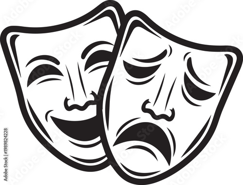Dramatic masks comedy and tragedy a classic theatrical symbol