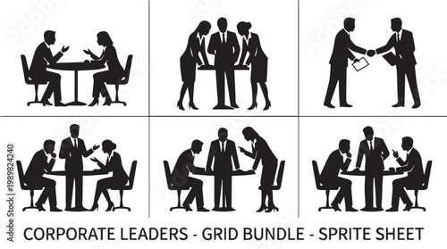 Business people in meeting discussion.