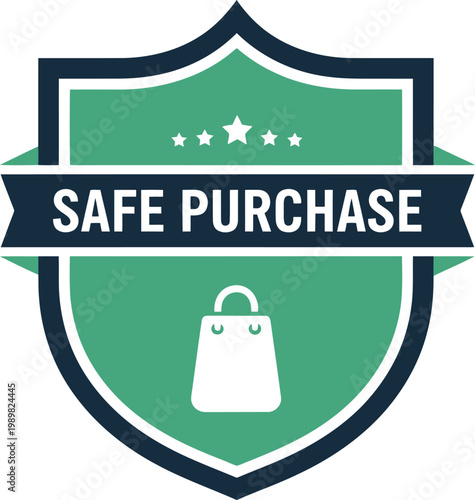Safe Purchase Badge Icon – Secure Shopping Guarantee Shield for E-commerce Websites and Online Stores