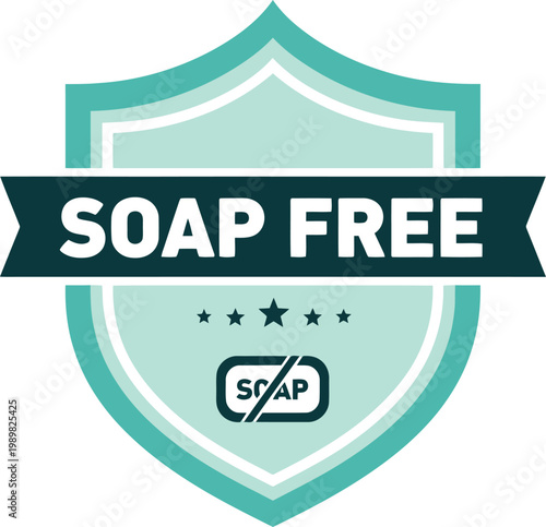 Soap Free Badge Icon for Skincare and Cosmetic Product Labeling, Allergy Friendly Certification Design