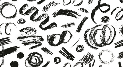 Abstract black brushstrokes a chaotic and energetic pattern