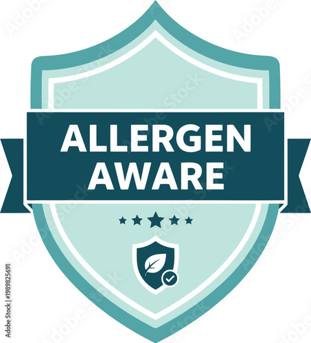 Allergen Aware Certification Badge Icon for Food Safety and Allergy Awareness Campaigns