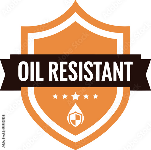 Oil Resistant Badge Icon – Durable Protection Symbol for Industrial and Safety Product Labels