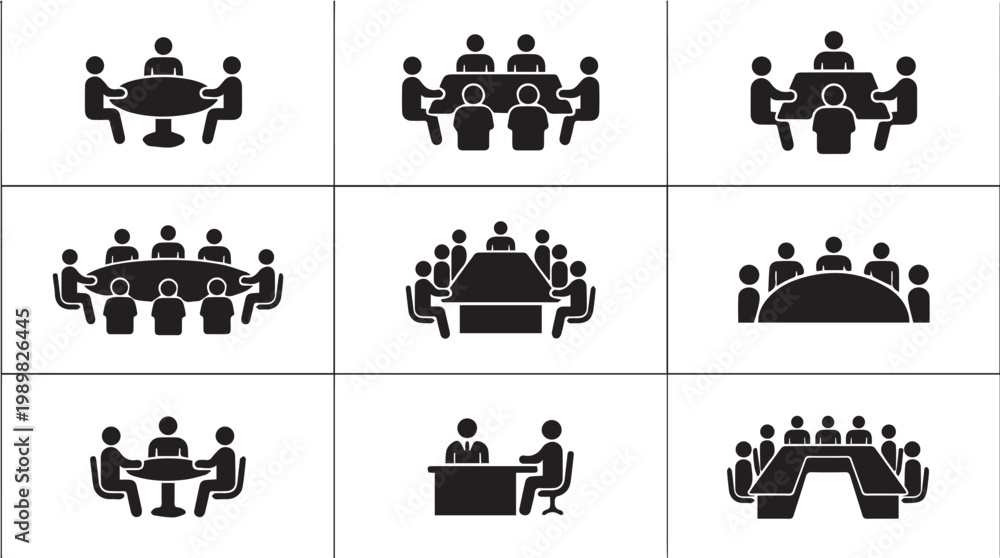Obraz premium Business Meeting People Team Icons.