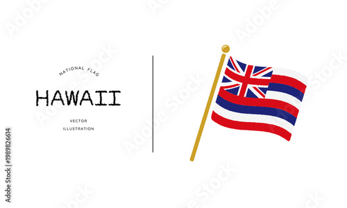 ハワイ州旗フラットデザインアイコン
