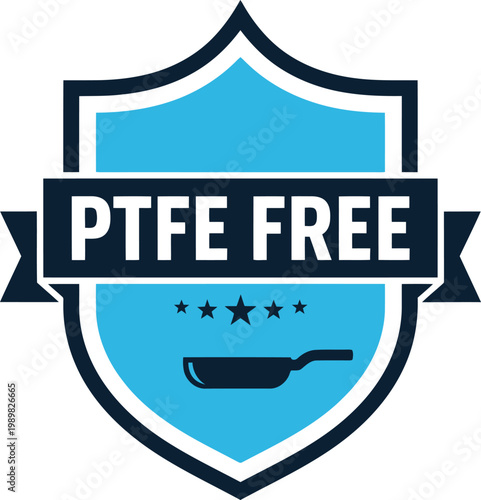 PTFE Free Badge Icon for Non-Toxic Cookware and Safe Kitchen Products Labeling