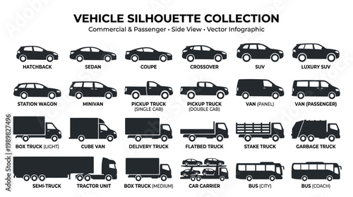 black and white cows and transport vehicle icons set illustration vector silhouette design