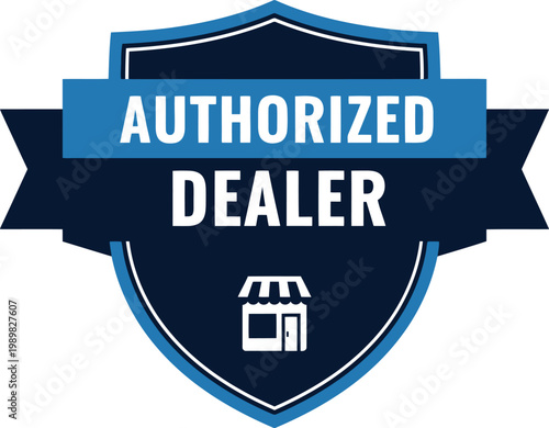 Cuadro en lienzo Authorized Dealer Badge Vector Icon for Business Certification and Retail Brandi