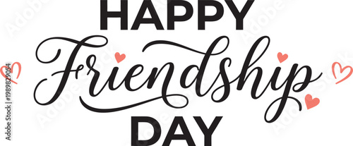 Happy Friendship Day greeting card with hearts