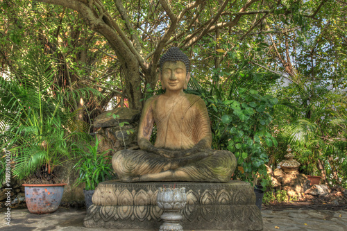 Tranquil Buddha Statue in a Garden Setting at the Cambodia Royal