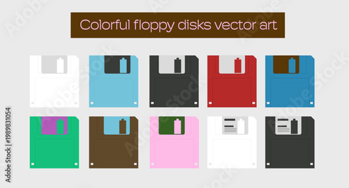 Colorful floppy disk vector art
