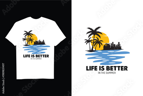 Fotografie SUMMER BECH creative design using adobe illustrator and your best choice